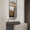 Picture of Elon Tile & Stone - Wave Mosaics White Thassos Crema Marfil Bianco Oro Honed