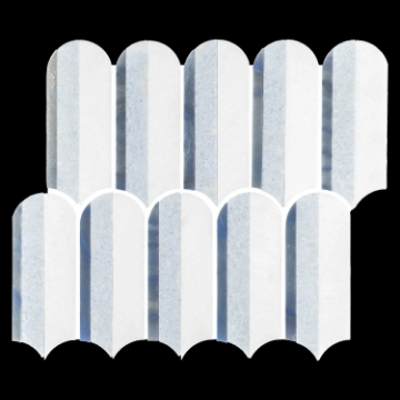 Picture of Elon Tile & Stone - Wave Mosaics White Thassos Azul Macauba Blue Celeste Polished