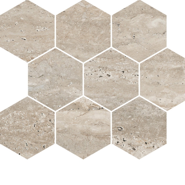 Picture of Milestone - Travertine Hexagon Mosaic Navona Matte