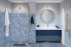 Picture of Bati Orient - Frosted Glass Round Pebble White Blue