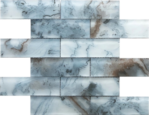 Picture of Bati Orient - Frosted Glass Brick Beige Blue Mix