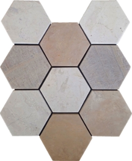 Picture of Bati Orient - Marble Hexagon Mosaic Beige Brown Mix