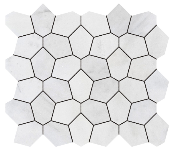 Picture of Bati Orient - Marble Irregular Hexagon White Grey