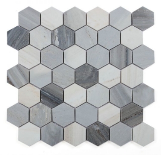 Picture of Elysium - 2 x 2 Hexagon Mosaic Italian Blue