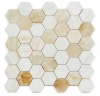 Picture of Elysium - 2 x 2 Hexagon Mosaic Onyx Ivory Honed