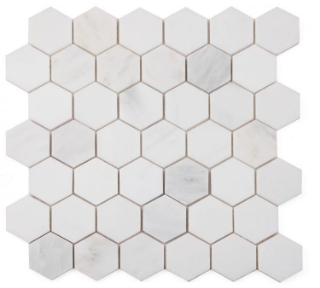 Picture of Elysium - 2 x 2 Hexagon Mosaic Snow White Polished