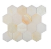 Picture of Elysium - 3 x 3 Hexagon Mosaic Onyx White Polished