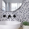 Picture of Elysium - Hulu Penny Round Mosaic Mixed Grey Glossy