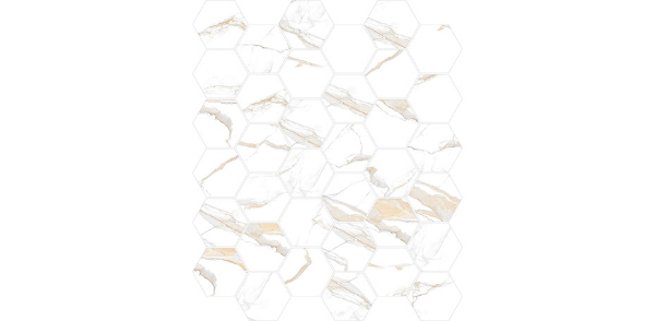 Picture of Decovita - Calacatta Hexagon Mosaic Polished Gold