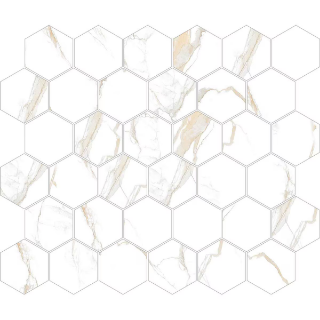 Picture of Decovita - Calacatta Hexagon Mosaic Satin Matte Gold
