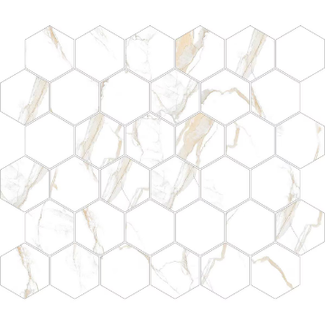 Picture of Decovita - Calacatta Hexagon Mosaic Satin Matte Gold