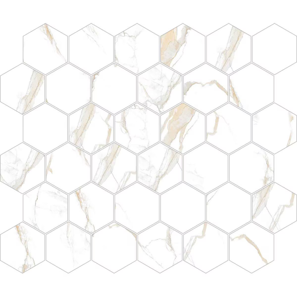 Picture of Decovita - Calacatta Hexagon Mosaic Satin Matte Gold