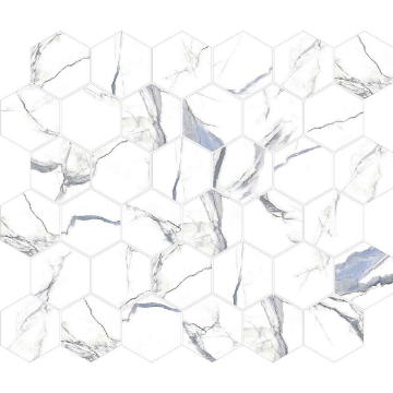 Picture of Decovita - Calacatta Hexagon Mosaic Satin Matte Aqua