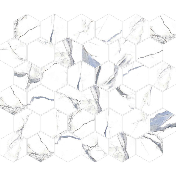 Picture of Decovita - Calacatta Hexagon Mosaic Satin Matte Aqua