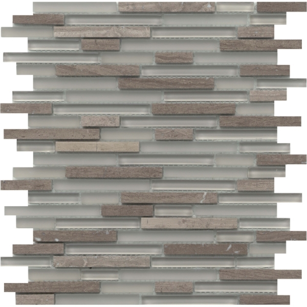 Picture of Emser Tile - Lucente Glass and Stone Linear Mosaic Blend Certosa