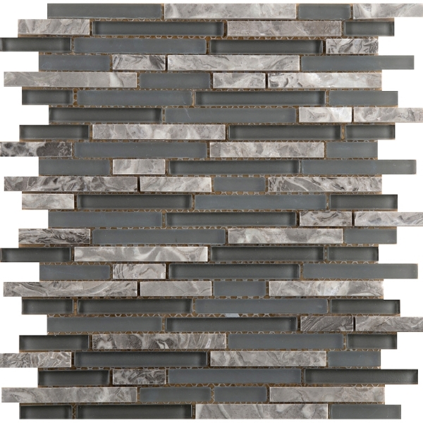 Picture of Emser Tile - Lucente Glass and Stone Linear Mosaic Blend Concordia