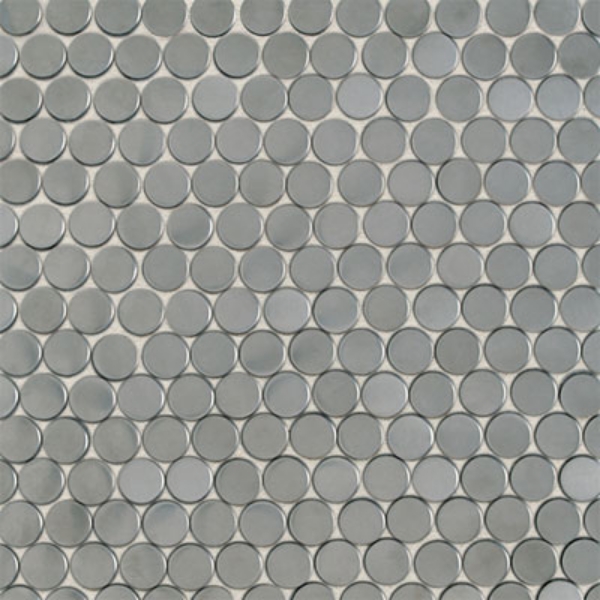 Picture of Daltile - Metallica Mosaics Penny Rounds Mosaic Brushed Stainless Steel