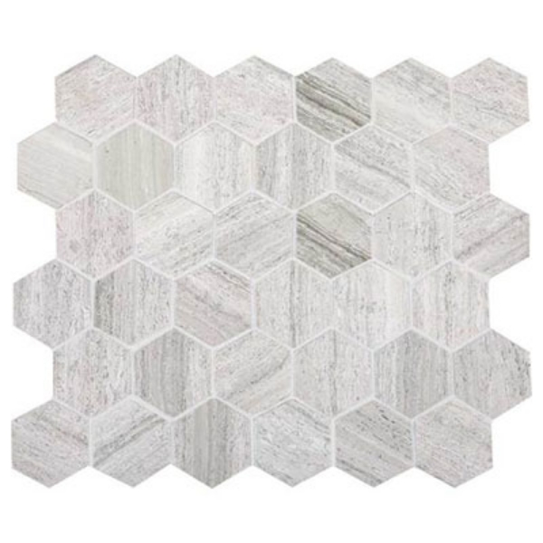 Picture of Daltile - Limestone Hexagon Mosaic Chenille White