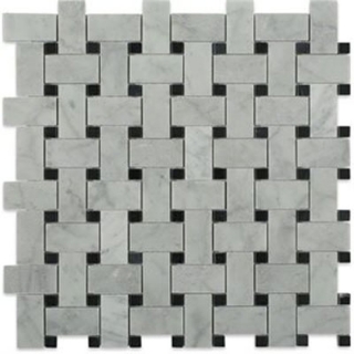 Picture of SOHO Studio Corp - Basket Weave Trenza White Carrara and Black Dot