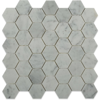 Picture of SOHO Studio Corp - White Carrara Mosaic Hexagon