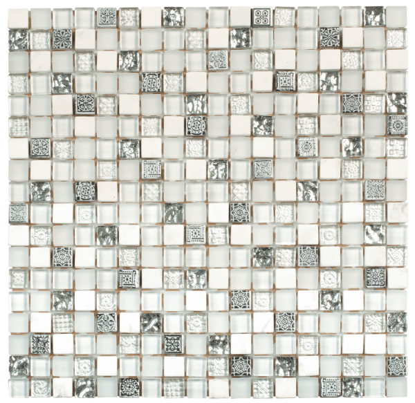 Picture of Bati Orient - Mix Mosaic 5/8 x 5/8 White Grey Glass
