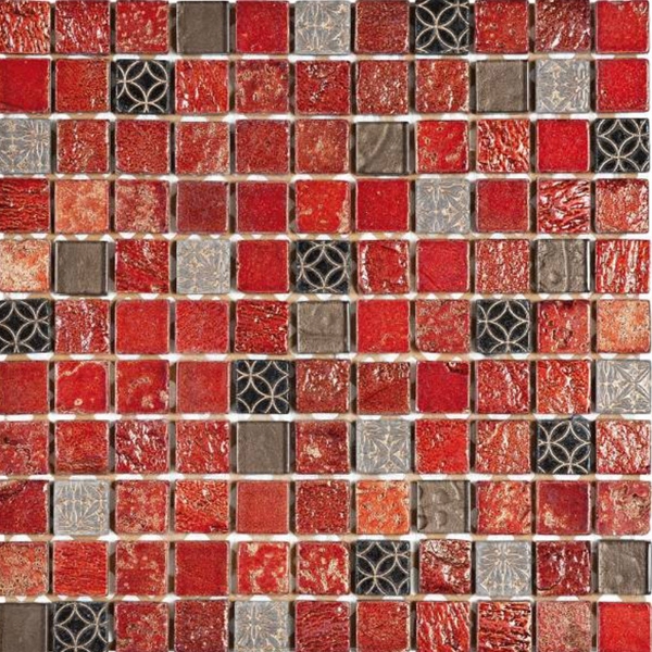 Picture of Bati Orient - Mix Mosaic Marble Red Stone/Brown Glass