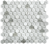 Picture of Bati Orient - Mix Mosaic Hexagon White Marble/White Glass Matte & Glossy