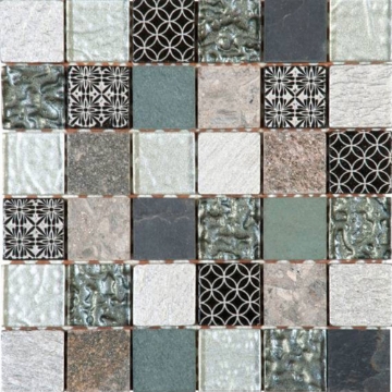 Picture of Bati Orient - Mix Mosaic Decor 2 x 2 Grey Black Stone Glass Mix