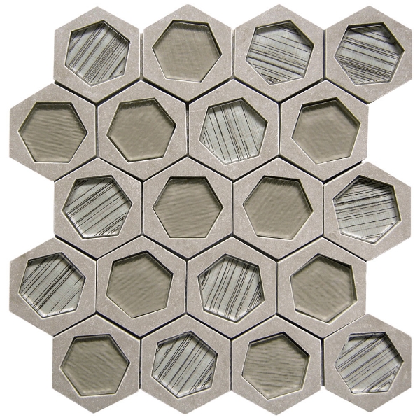 Picture of Bati Orient - Stone Hexagon White/Grey/Beige