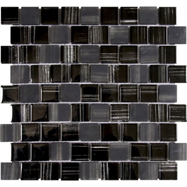 Picture of Bati Orient - Glass Linear Brick Black Grey Mix