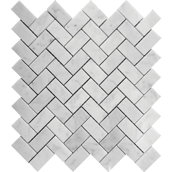 Picture of MiR Mosaic - Marbella Herringbone Carrara 1 x 2