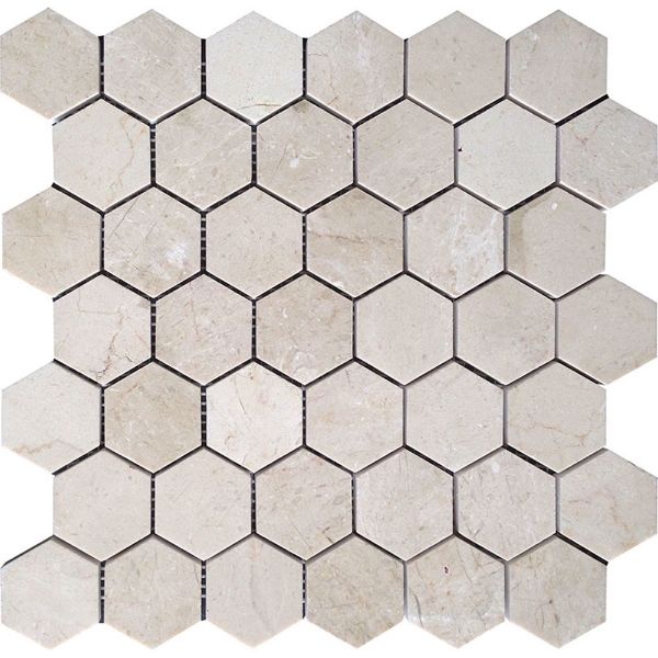 Picture of MiR Mosaic - Valencia Crema Hex Honed