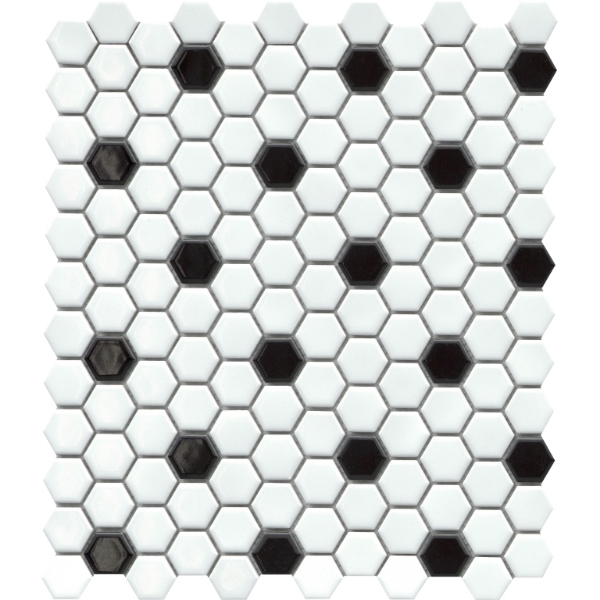 Picture of Emser Tile - Influence White Black Hex