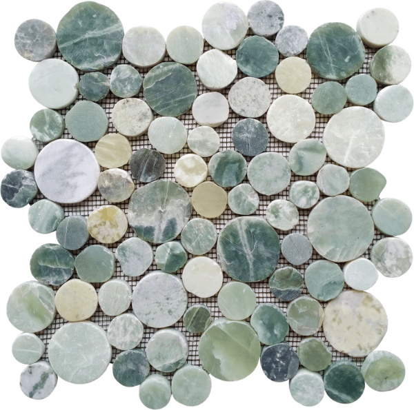 Picture of Bati Orient - Round Mosaic Reconstituted Crystal Green Semi-Precious