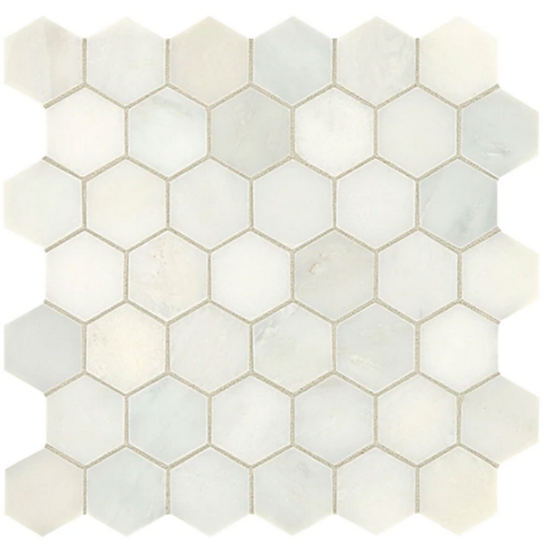Picture of Daltile - Marble 2 Hex Mosaics Honed First Snow Elegance