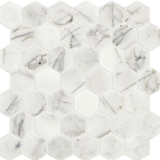 Picture of Daltile - Marble 2 Hex Mosaics Honed Venetian Calacatta