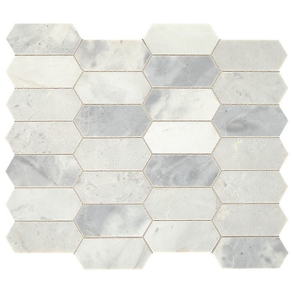 Picture of Daltile - Marble Elongated Hex Mosaics Stormy Mist