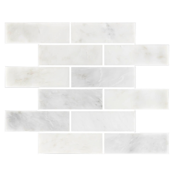 Picture of Elon Tile & Stone - Brick Mosaics Pearl White 2x6 Honed