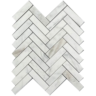Picture of Elon Tile & Stone - Herringbone Mosaics 1 x 4 Bianco Oro Honed