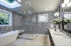 Picture of Elon Tile & Stone - 1 Rounds Mosaics Tri-Blend Pearl White Pacific Gray Black Polished