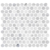 Picture of Elon Tile & Stone - 1 Rounds Mosaics Pearl White Honed