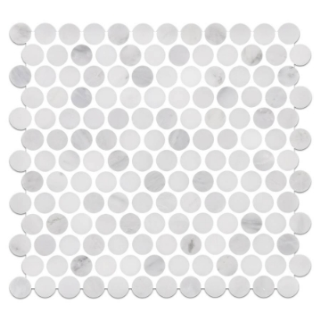 Picture of Elon Tile & Stone - 1 Rounds Mosaics Pearl White Polished