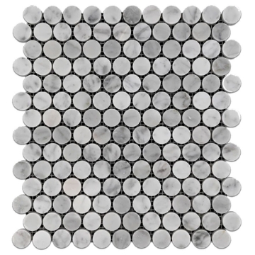 Picture of Elon Tile & Stone - 1 Rounds Mosaics Bianco Carrara Polished