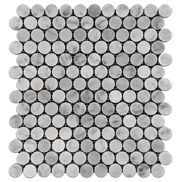 Picture of Elon Tile & Stone - 1 Rounds Mosaics Bianco Carrara Polished