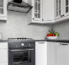 Picture of Bati Orient - Marble Elongated Hexagon White Grey Leaves