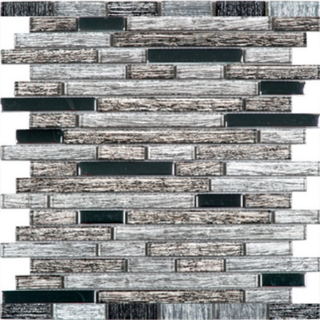 Picture of Bati Orient - Glass Stripe Effect Mosaic Grey Brown Baguette