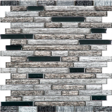 Picture of Bati Orient - Glass Stripe Effect Mosaic Grey Brown Baguette