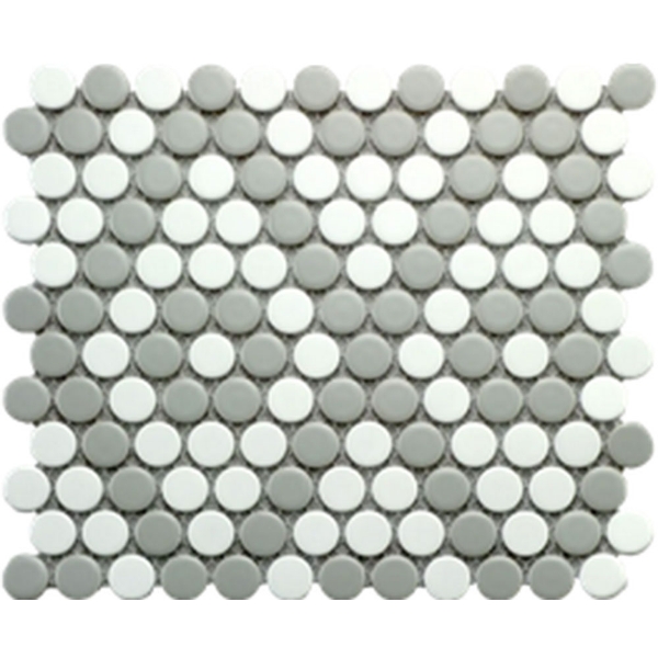 Picture of Roca - CC Mosaics Gray White Matte Pennyround