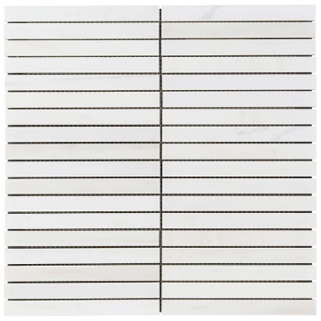 Picture of SOHO Studio Corp - Bianco Dolomite Stacked Mosaic Bianco Dolomite Polished