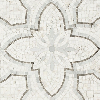 Picture of SOHO Studio Corp - Micro Mosaics Floral Bianco Grigio
